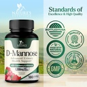 D-Mannose Supplement 1,350 mg with Cranberry & Hibiscus - Effective Fast-Acting, Flush the Impurities for Natural Bladder, Urinary Tract Health Support, for Women and Men, Non-GMO, Vegan, 180 Capsules 5