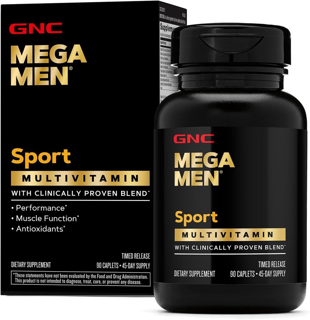 Mega Men Sport Multivitamin Caplets, Athletic Performance Nutrition, Muscle Function, Clinically Proven to Feel Better, Antioxidants, B Vitamins, Energy Production, Timed Release, 90 ct, 45 svgs 2