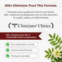 Sandhu's Zinc Quercetin 120 Vegetarian Capsules (Pack of 1) | Zinc Supplements for Antioxidant Immune Support for Men and Women | Gluten, Soy, Dairy Free 5