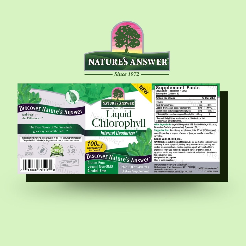 Nature's Answer Liquid Chlorophyll, 100 mg, 16 fl oz (480 ml) 3