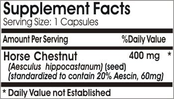 Horse Chestnut Standardized Extract 400mg // 100 Capsules // Pure // by PureControl Supplements 3