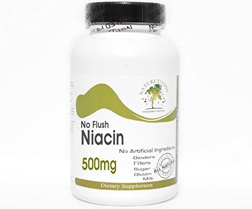 No Flush Niacin 500mg ~ 200 Capsules - No Additives ~ Naturetition Supplements 2