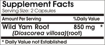 Wild Yam Root 850mg ~ 200 Capsules - No Additives ~ Naturetition Supplementss 3