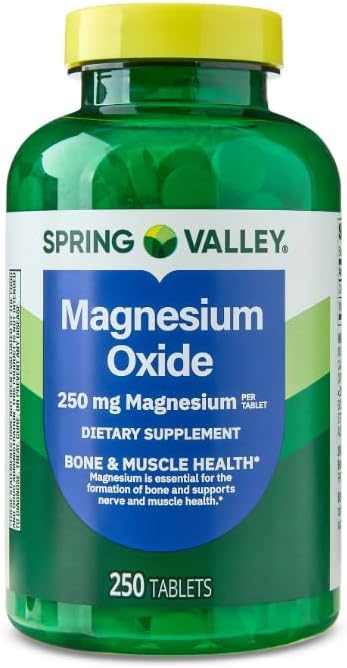 Spring Valley, Magnesium 250 mg, 250 Count Tablets, Bone & Muscle Health, Magnesium Tablets, Dietary Supplement +Sticker Dri Store 2