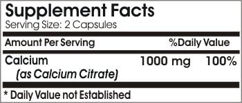 Calcium Citrate 1000mg ~ 100 Capsules - No Additives ~ Naturetition Supplements 3