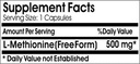L-Methionine 500mg // 180 Capsules // Pure // by PureControl Supplements 3