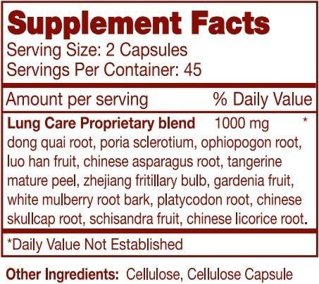 GNS Super Strength Lung Care, All Natural, 1000mg, 90 Capsules, Special Herbal Formula! 3
