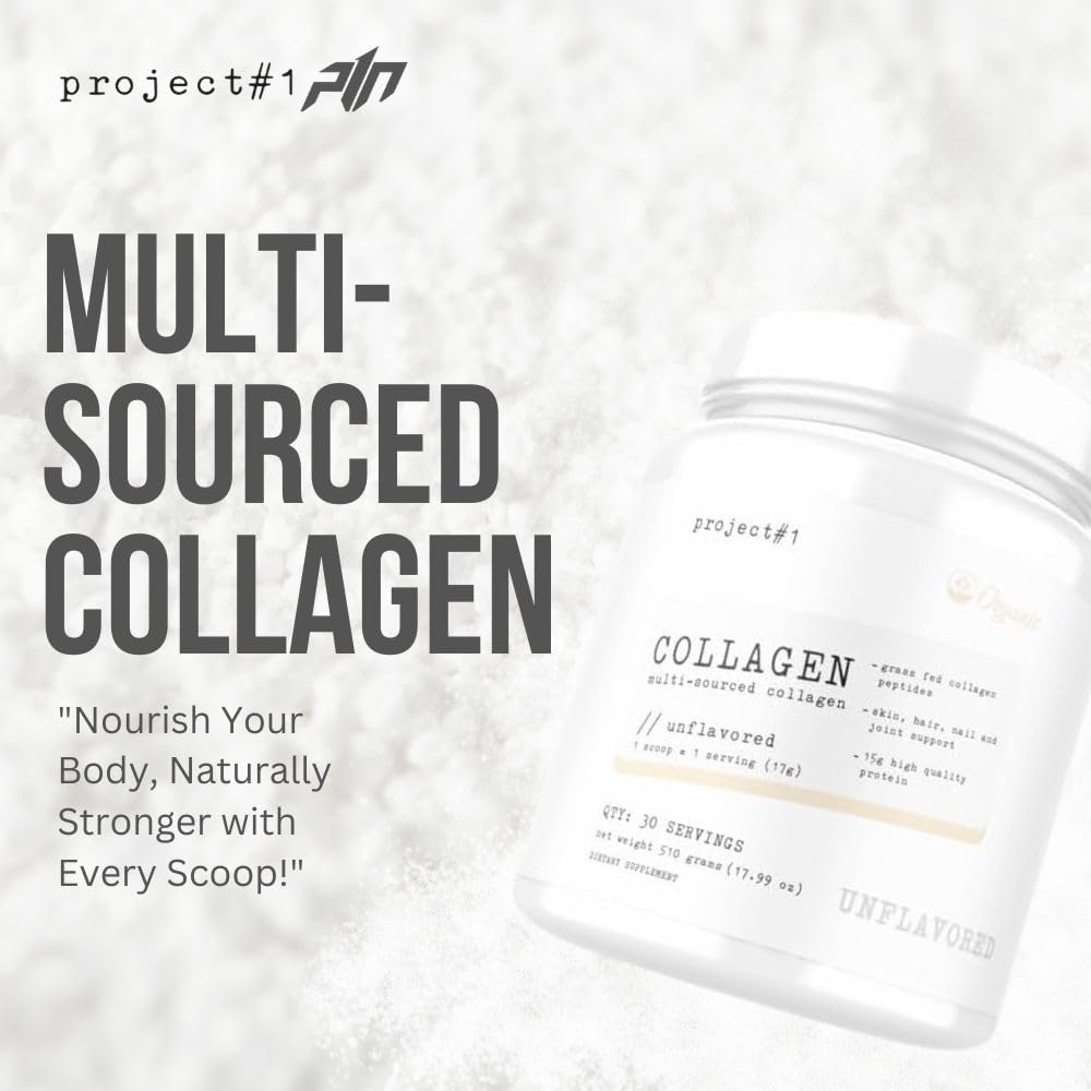 Project #1 Nutrition Multi-Sourced Collagen Powder | Grass-Fed Collagen Peptides for Skin, Hair, Nails & Joints | Hydrolyzed Collagen & 15g Protein Per Serving -Irish Cream - Collagen for Women & Men 4