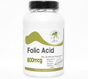 Folic Acid 800mcg ~ 200 Capsules - No Additives ~ Naturetition Supplements 2