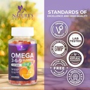 Omega 369 Gummies - Vegan Triple Omega 3 Supplement Gummy - Essential Fatty Acids Oil 3 6 9 Complex Heart Support and Brain Support for Women, Men & Pregnancy, Fish Free Non-GMO, Orange - 60 Gummies 5