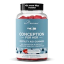 Konception for hendes frugtbarhed Gummier - Fertilitet Kosttilskud til kvinder med Myo Inositol, Folate & flere essentielle næringsstoffer - Lækre saftige Strawberry Hormone Balance Vitaminer, 75 kt Pectin Gummies