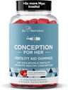 Konception for hendes frugtbarhed Gummier - Fertilitet Kosttilskud til kvinder med Myo Inositol, Folate & flere essentielle næringsstoffer - Lækre saftige Strawberry Hormone Balance Vitaminer, 75 kt Pectin Gummies