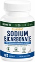 Klassisk natrium bicarbonat 650mg naturligt organisk brug natrium bicarbonat pulver piller natrium bicarbonat tabletter (hætter) Mavesyre Alkalinitet 120caps