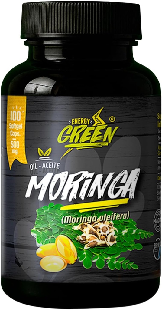 Moringa Seed Oil Softels, 100% Pure, Cold- presset fra Moringa Oleifera Frø, Vegan, Non- GMO, Natural Antioxidant Superfood, 1000mg per Serving - 100 kapsler af Andes