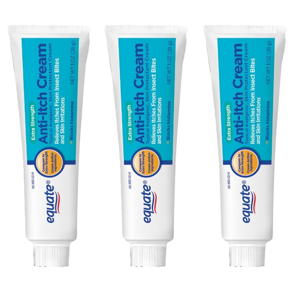 Equate Extra Strength Anti-Itch and Skin Protectant Cream, 1 Ounce (3 Pack)