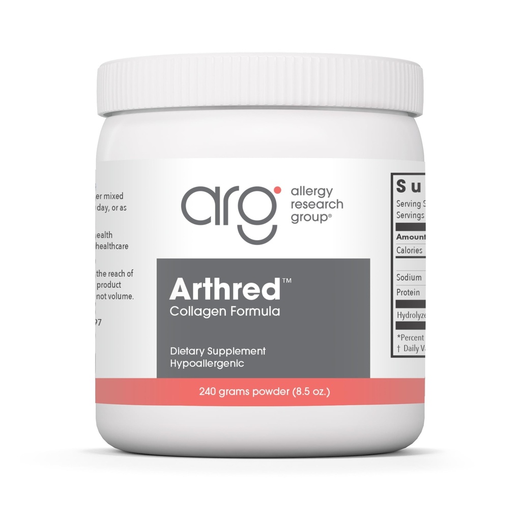 Allergy Research Group ARG Arthred Collagen Powder - 10.5 g Hydrolyzed Bovine Collagen - Connective Tissue Support - Unflavored High-Absorption Powder - 22 Servings - 8.5 oz