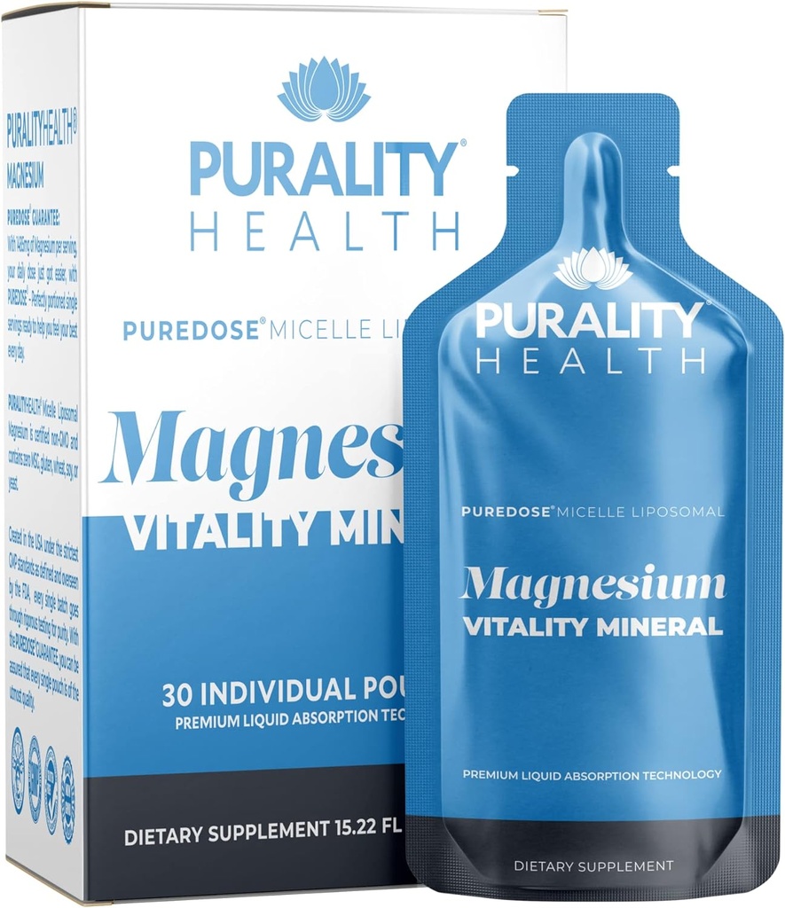 Ensom sundhed Magnesium, Micelle Liposomal, Forbedret absorption, Magnesium Bisglycinat, Vegan, Let at tage Pouches, 30 dages forsyning