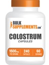 BulkSupplements.com Colostrum Kapsler - Colostrum Supplement, fra Bovine Colostrum - Gluten Free, 240 Kapsler (pakning med 1)