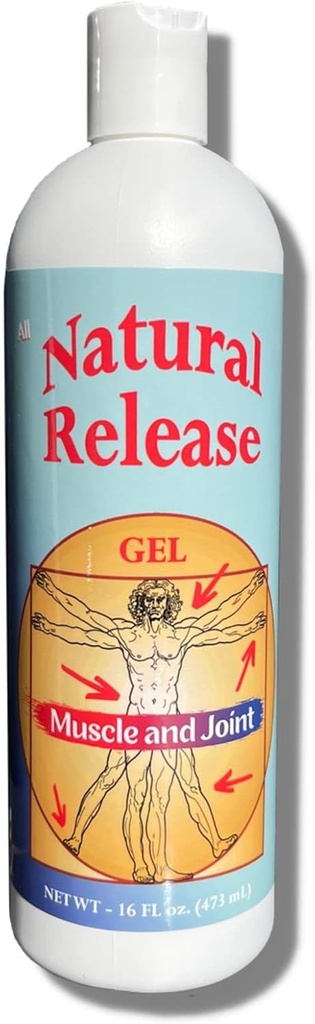 Natural Release Muscle & Joint Gel for mennesker - Relief for Sore Back, Knees, HIPS, Muscle Stress, Night Cramps, Aches, Strains, Discomfort - Fast Actioning, Menthol Free (16 oz)