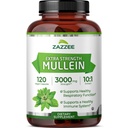 Zazzee Extra Strength Mullein 10: 1 Extract, 3000 mg Strength, 120 Vegankapsler, 4 Måned Supply, Standardized 10X Extract, 100% Pure Leaf Powder, All- Natural og Non- GMO, Made in The USA