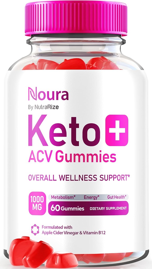 NutraRize Noura Keto + ACV Gummies, Official Keto Supplement, All Natural, Apple Cider Vincipes Anmeldelser (60 Gummies)