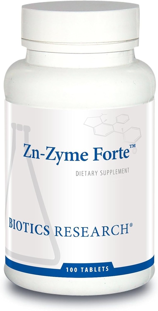 Bioteknologi Forskning Zn- Zyme Forte 25 mg zink, immunsystem support, Optimal cellulær funktion, Tablet-baseret med tilføjede antioxidanter. 100 tabletter