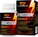 Testosterone Booster, Turkesterone Supplement 1300mg Ultra High Strength (Ajuga Turkestanica Extract Std. to 20% Testosterone), for Athletic Performance & Muscle Mass,120 Capsules