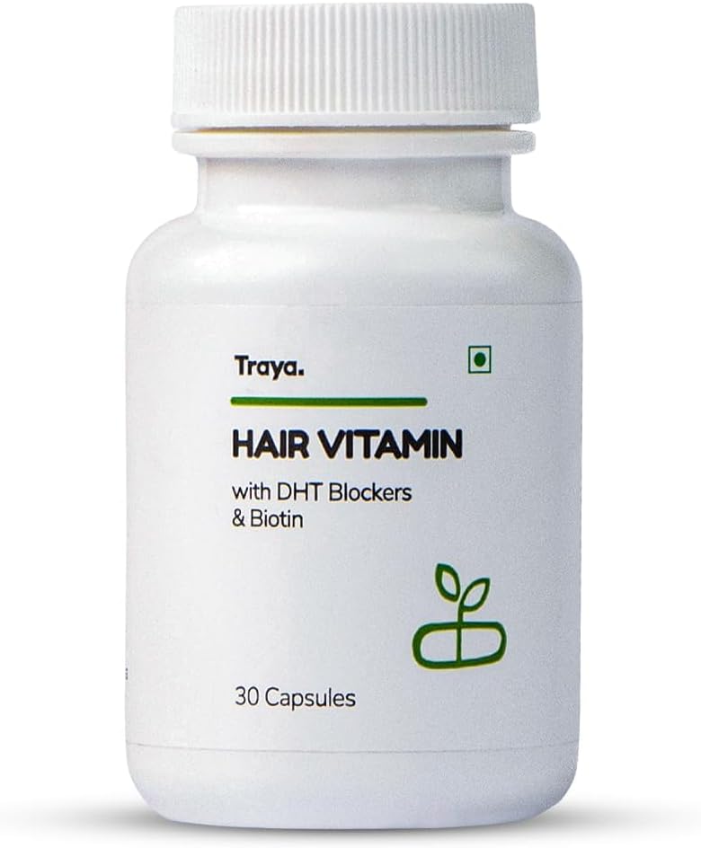 Sheltr hår vitaminer kapsler, Natural DHT Blocker & biotin kapsler til hårvækst, hårfalder kontrol, Indeholder 12 mcg biotin, Vitamin, jern, Omega 3 & Bhringraj (30 Multivitaminer til hår)