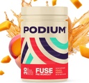 Podium Nutrition, Fuse Pre Workout Powder, Peach Mango, 30 Servere, Beta Alanine og koffein til energi, Gluten Free, Soy Free, Dairy Free