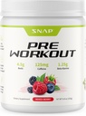 Snap Supplements Pre Workout Beet Root Powder, Nitric Oxide Preworkout Supplement for mænd og kvinder - Energi og hjerte Health Support, 8.8 oz, (30 Servere, 1 Måned Supply), Blandede Berry