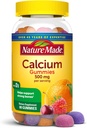Nature Made Calcium Gummies 500 mg per servering med D3- vitamin, Kosttilskud til benstøtte, 80 Gummies, 40 dages forsyning