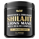 Shilajit Pure Himalayan Organic med Magnesium, Lions Mane, og Mænd sundhed kompleks som Ashwagandha, Maca Root & mere - Support Immunitet, Brain Health & Positive Mood - 60 kapsler