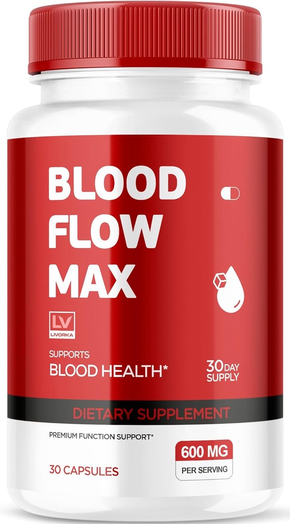 LIVORKA Blood Flow Max, Blood Flow Max Kapsler, Blood Flow Max Blood Support, Blood Flow Max, Blood Flow Kapsler for generall Wellness, Blood Flow Max Pills, 30 Kapsler for 1 måned