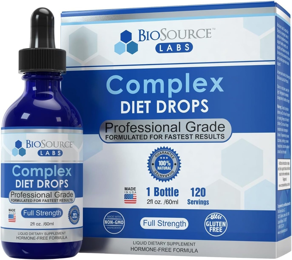Complex Diet Drops - Bedste naturlige Drops til mænd og kvinder (1 flaske, 2 fl oz) - 30 dages forsyning