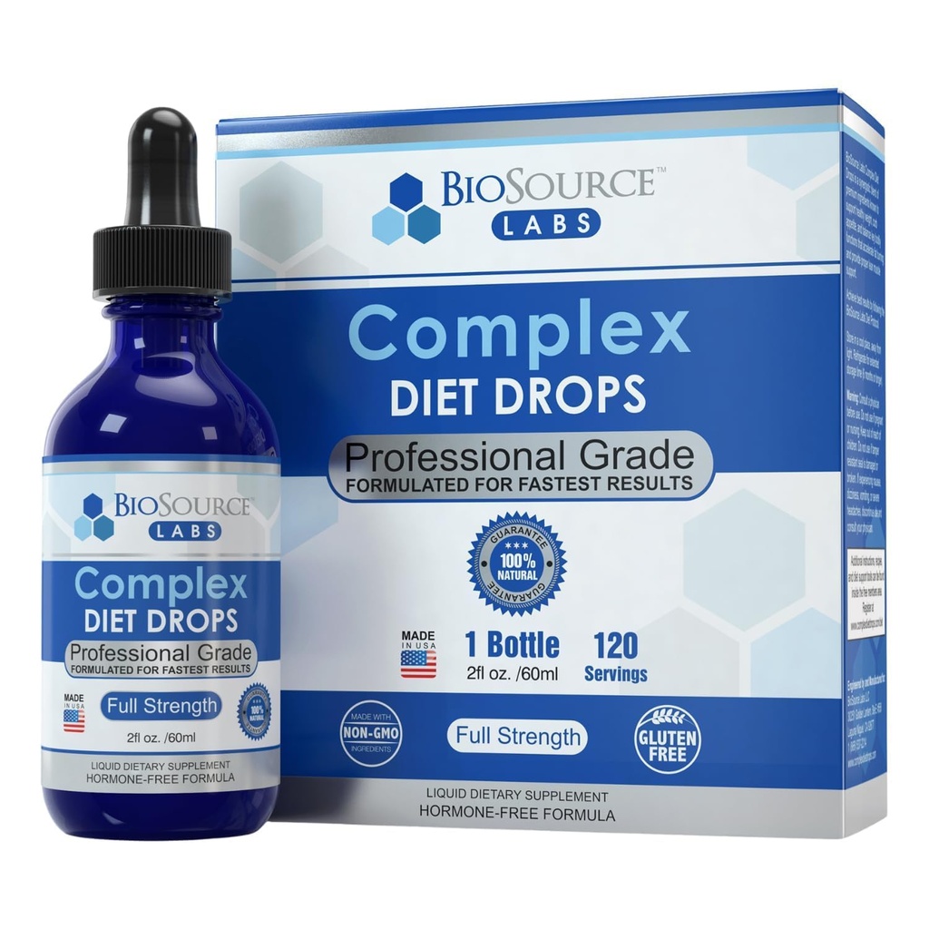 Complex Diet Drops - Bedste naturlige Drops til mænd og kvinder (1 flaske, 2 fl oz) - 30 dages forsyning