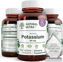 Naturlig Nutra Elemental Kalium Gluconate 99 mg Kosttilskud - fremmer energi, Hjælper Boost Nervesystemet, fremmer hjerte sundhed, Mineral regulering, Muskelfunktion - 250 Vegan tabletter