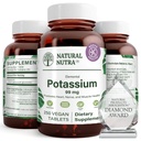Naturlig Nutra Elemental Kalium Gluconate 99 mg Kosttilskud - fremmer energi, Hjælper Boost Nervesystemet, fremmer hjerte sundhed, Mineral regulering, Muskelfunktion - 250 Vegan tabletter