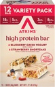 Askins Blåbær Græsk Yogurt & Jordbær Shortcake High Protein Bar, High Fiber, Keto Friendly, 12 Greve (6 Barer Hver Flavor)