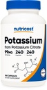Nutricost Kalium Citrate 99mg, 240 kapsler - Gluten Free, Non- GMO