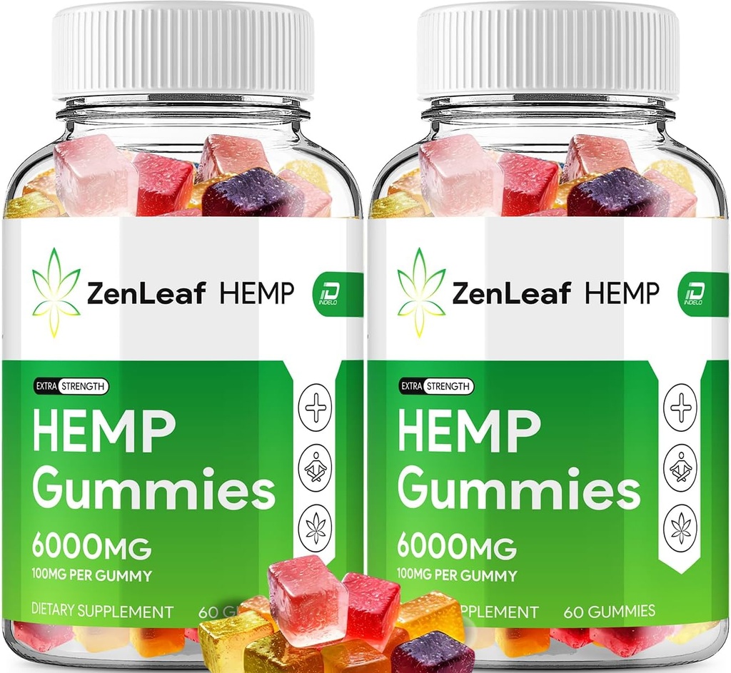 Zen Leaf Hamp Gummies - med Hamp Seed Extract ZenLeaf Hamp Gummies Tinnitus Herbal Support, Sundhed og Wellness Support, Alle naturlige Zen Leaf Hamp Gummies (2 Pack - 120 Gummies)