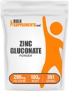 BulkSupplements.com Zink Gluconate Powder - Zink 40mg, Mineral supplement til immunforsvar - Gluten Free, 285mg per servering, 100g (3,5 oz) (pakning med 1)