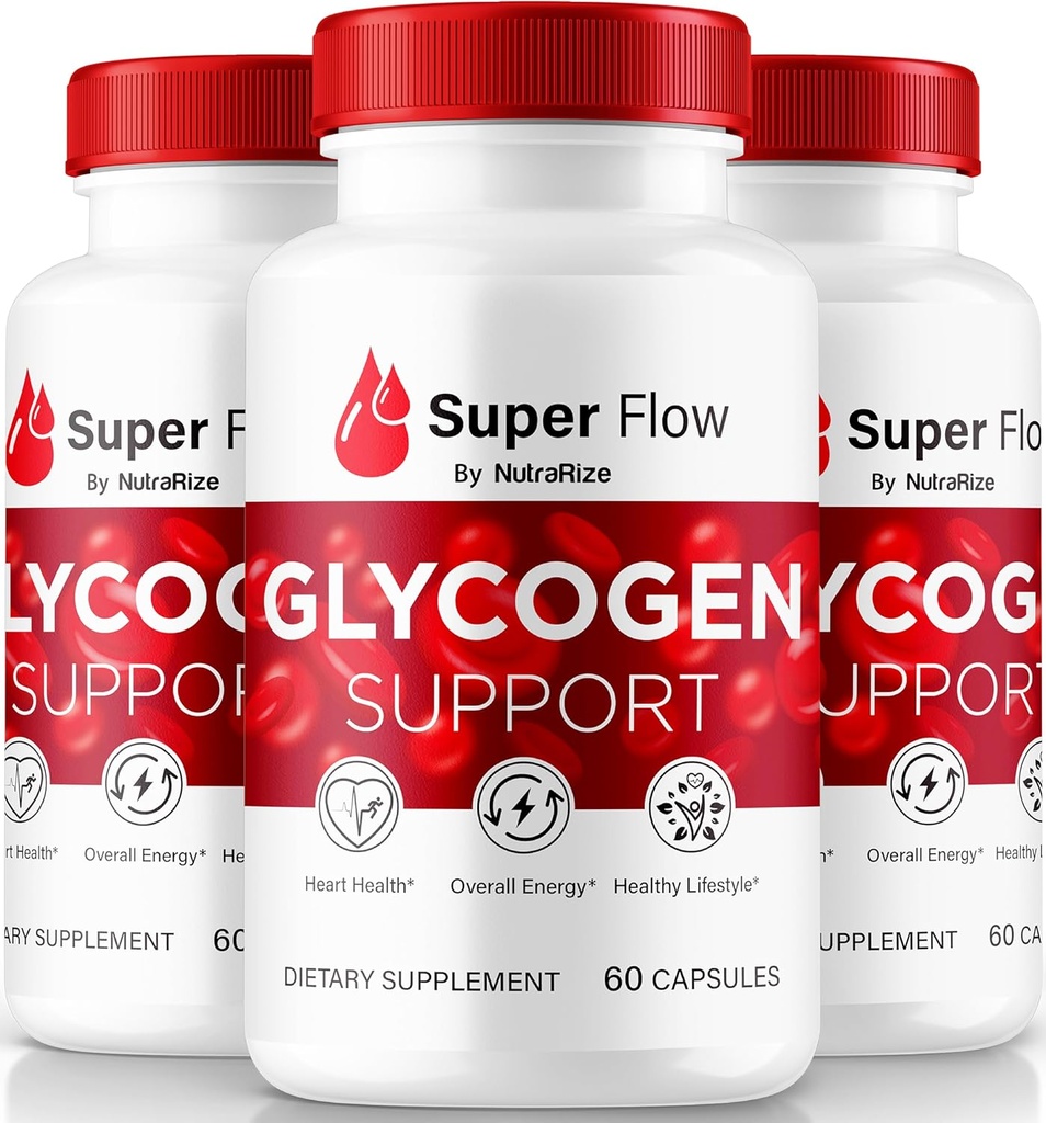 (3 Pack) Super Flow Glycogen, SuperFlow Glycogen Support Kapsler, Super Flow Glyco Optimizer, Officiel SuperFlow Glyco Optimizer Caps, Super Flow Detox Cleanse, Super Flow Glycol (180 Kapsler)
