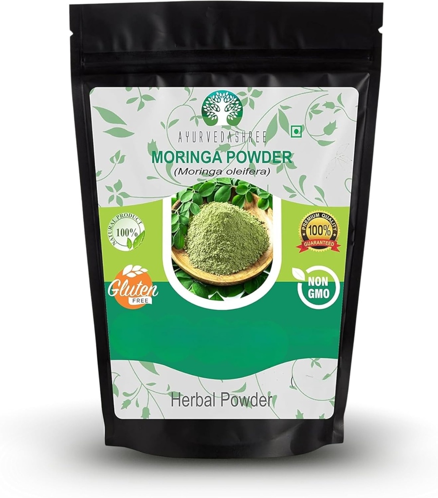 Moringa Leaf Powder 100 Gm I Moringa Olifera Powder I Lab Testet for renhed I Non GMO I GMP Certified I Vegan