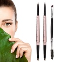 2 Pack Eyebrow Pencil, Vandtæt Eyebrow Makeup med Dual Ends, Professional Brow Enhancing Kit med Eyebrow Brush (Dark Brown # 1)