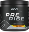 Amazing Muscle Pre Rise Budd124; Pre- workout Powder supplement med Koffein & Beta- Alanine til mænd & kvinder Budd124; 25 Servering (25 Servere, Ananas Mango Genopfrisk)