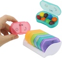 HRX Pakke Little Daily Pill Box Case AM PM for 7 Dag, Lille Pocket Purse Pills Holder, Cute Drug Organizer Container 2 gange om dagen