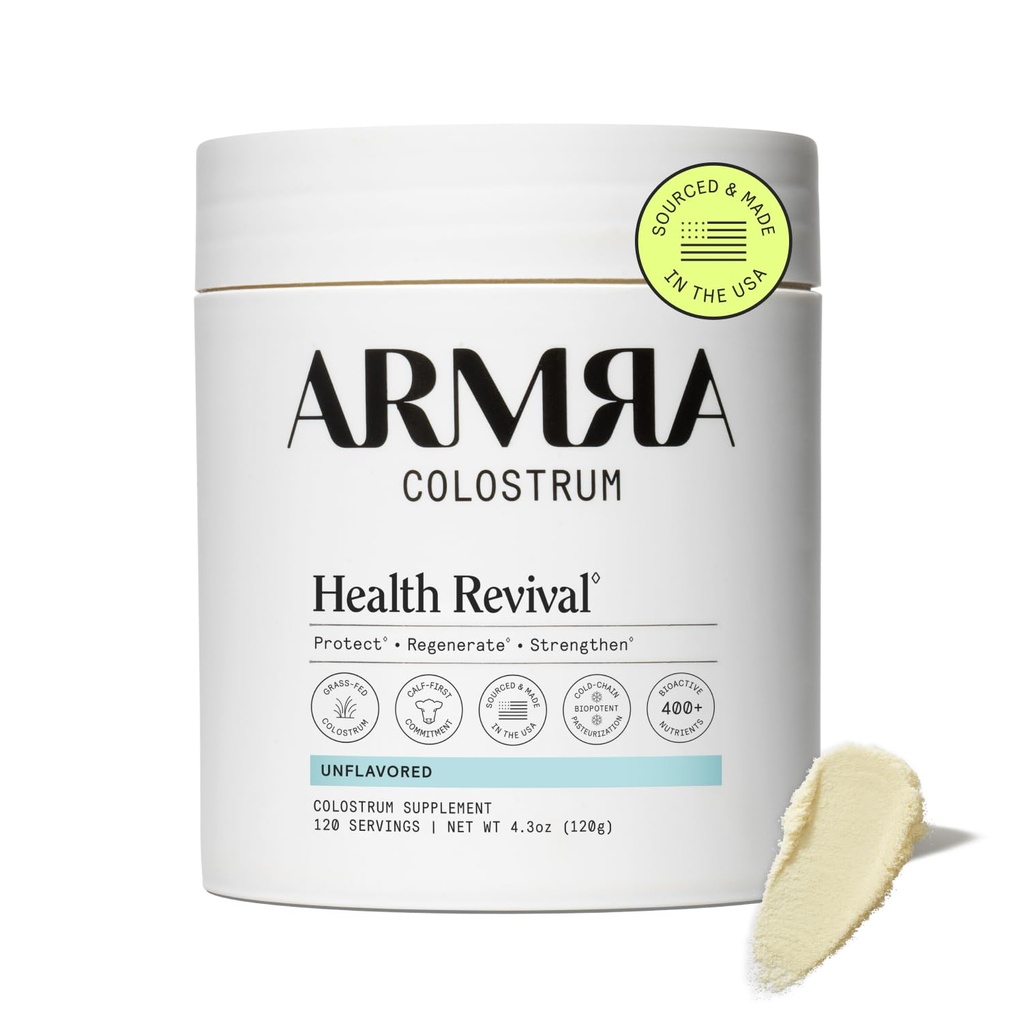 ARMRA Colostrum ™ Pulver • 124; Uden smag • 124; Gut Health & Bloating • 124; Hud & Hår • 124; Immunitet • 124; Keto, Gluten & Fedtfri • 124; 120 Servering