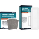 Sølv Calcium Alginate Dressing (4 "x4" 10Pcs) + Island Dressing (4 "x 10" 25Pcs)