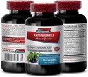 Resveratrol 250 - Anti-Wrinkle piller - Anti-aging hudpleje til kvinder, collagen anti rynke piller, aloe vera juice til huden, aloe vera kapsler økologiske, halversyre vitaminer, 1 Bot 60 Kapsler