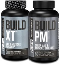 Jacked Factory AM & PM Muscle Building Supplement Stack - Build- XT Muscle Builder & Build PM Night Time Muscle Growth & Sleep Aid